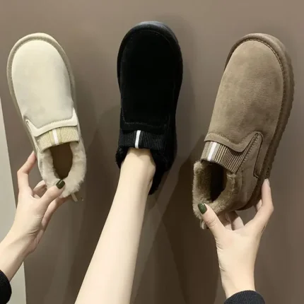 Women's Winter 2024 New Shoe Short Barrel Snow Boots Fleece Lined Thickened Warm Ankle Boots Rubber Shaft For Women